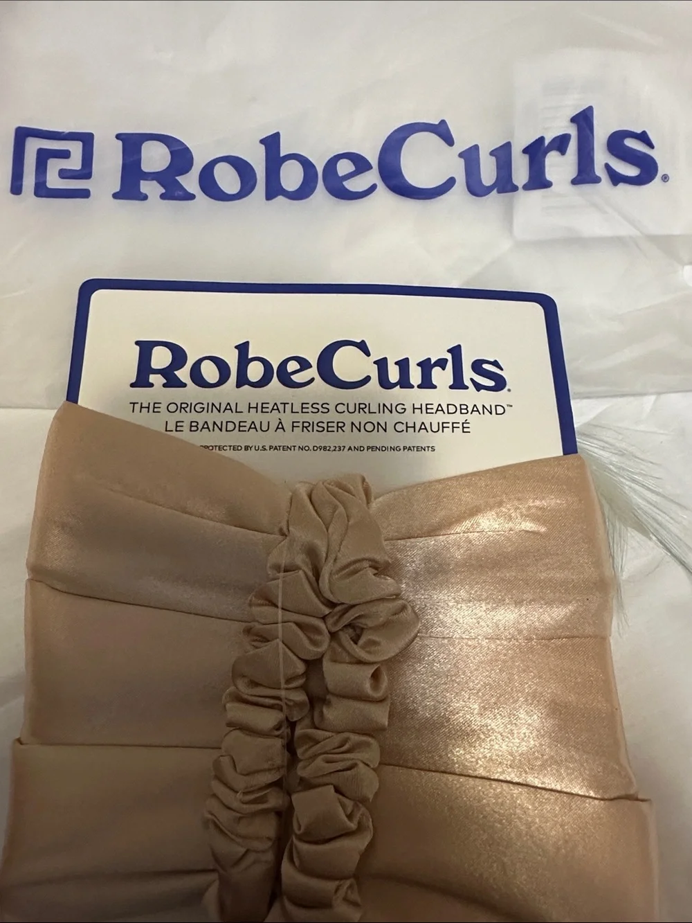 Satin Heatless Curling Headband in Champagne